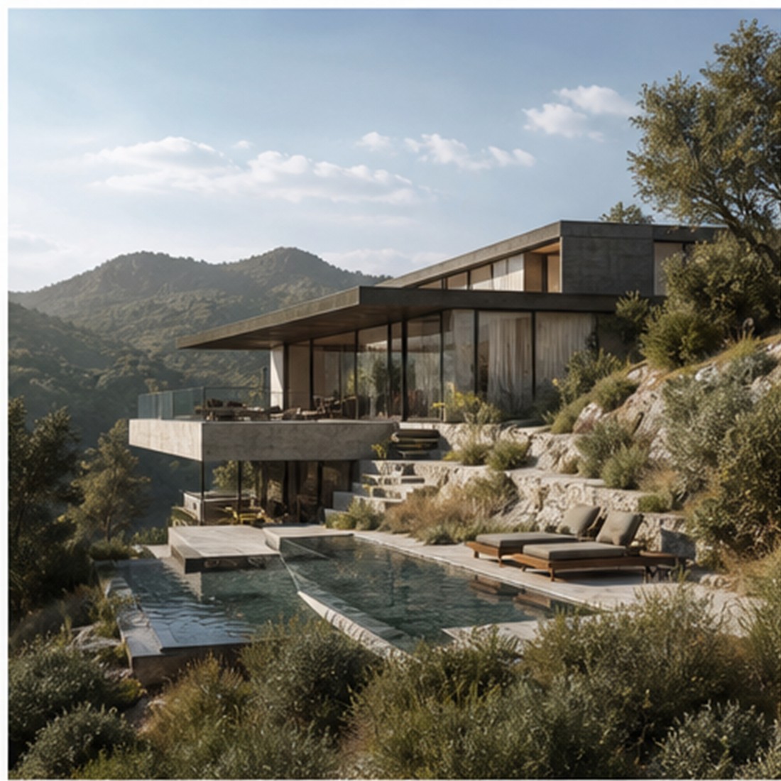 Modern architectural exterior render