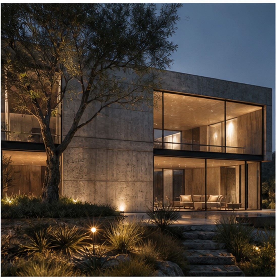 Modern architecture facade visualization