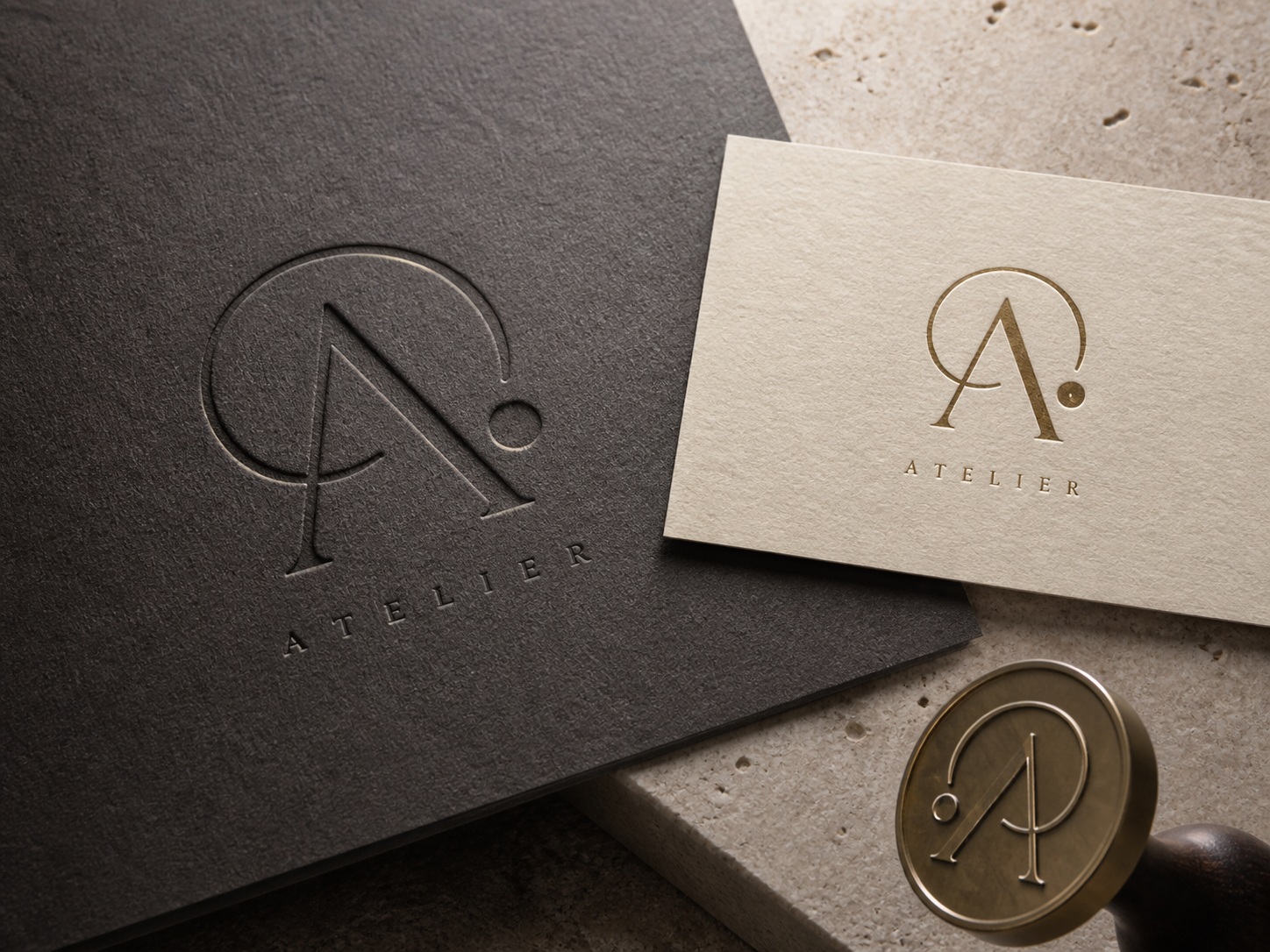 Premium logo mark material mockup