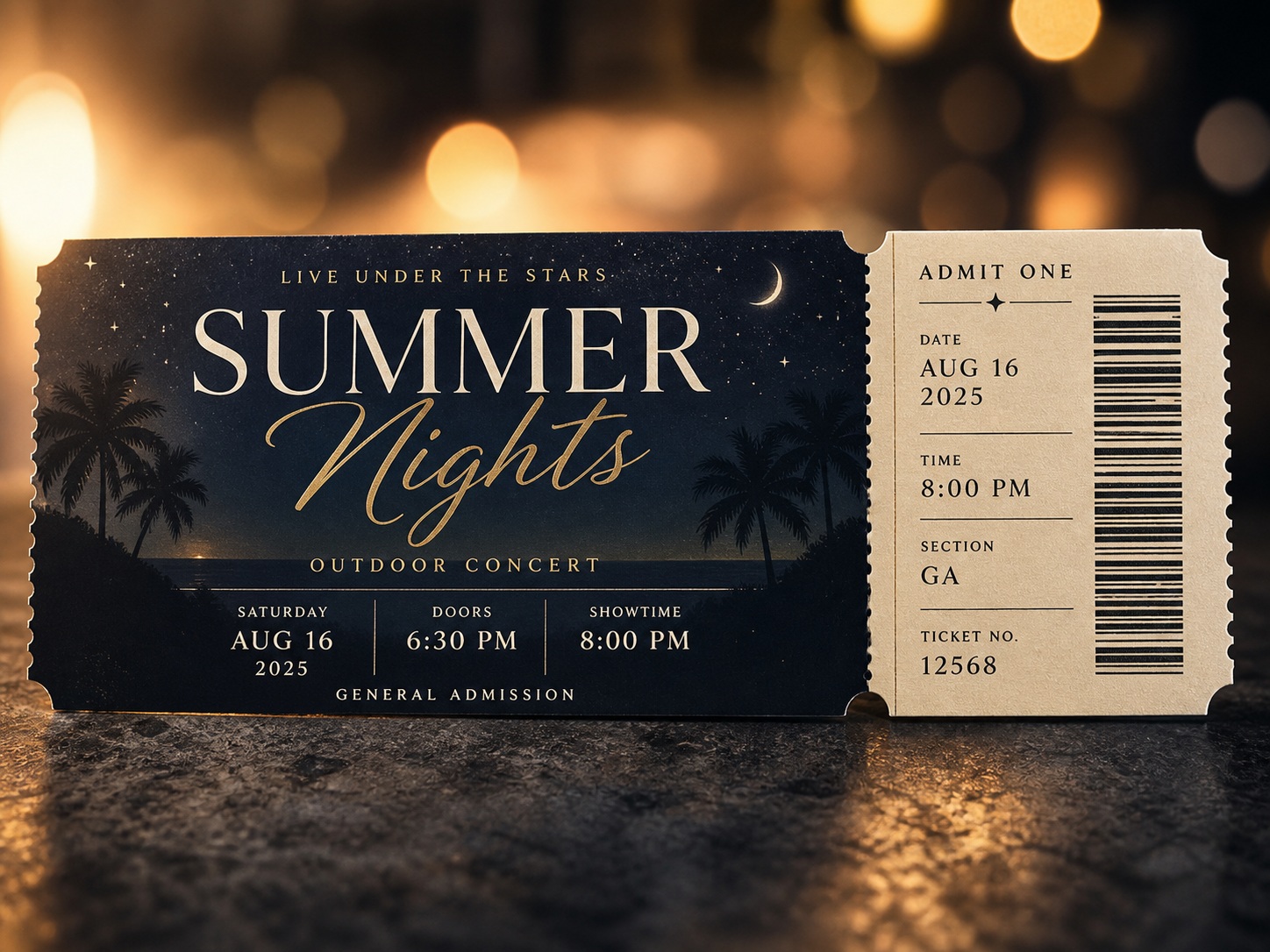 Premium event ticket mockup