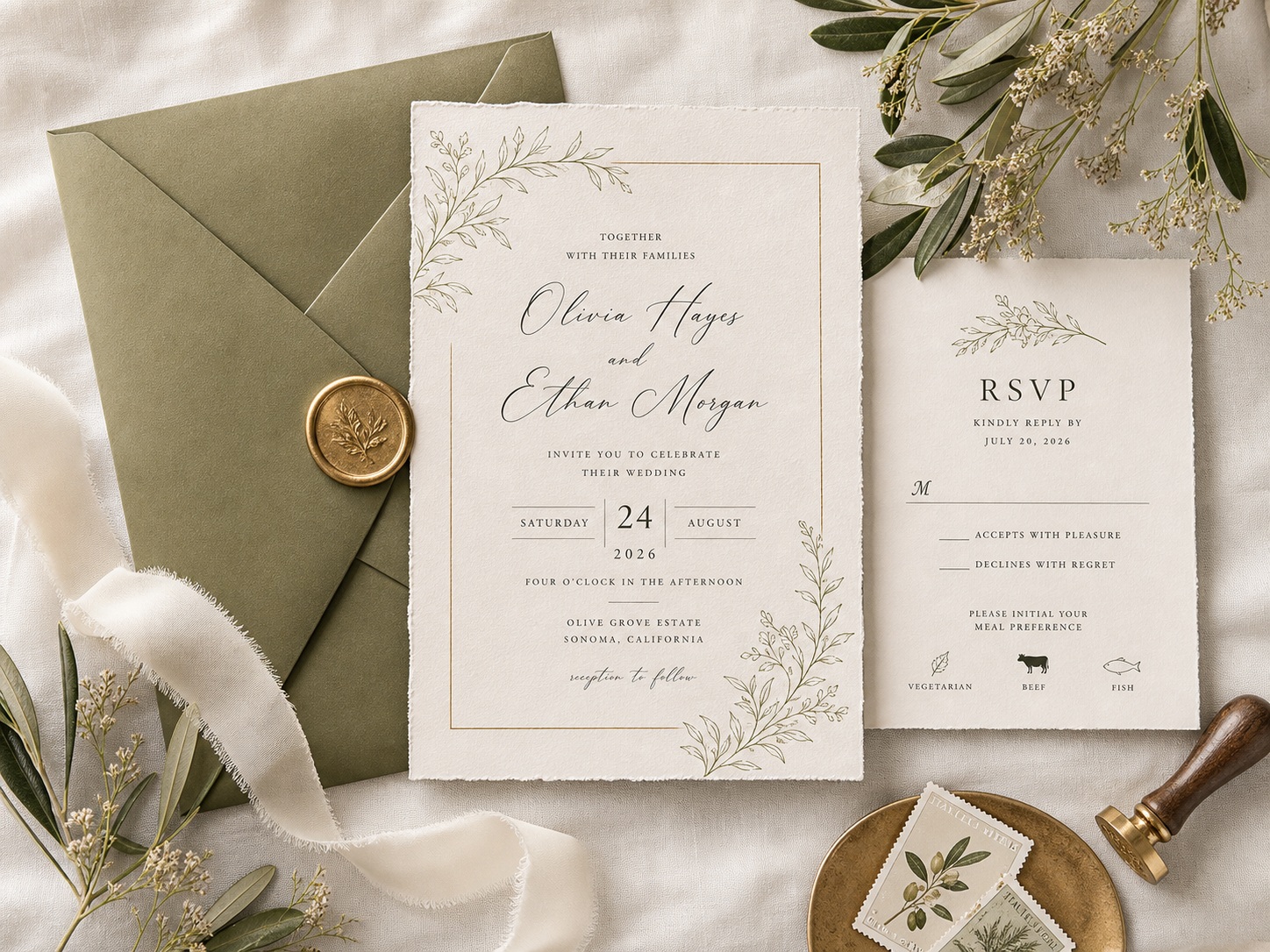 Premium wedding invitation mockup